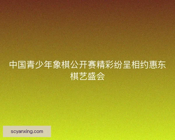 中国青少年象棋公开赛精彩纷呈相约惠东棋艺盛会