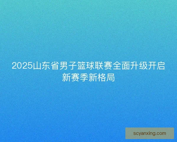 2025山东省男子篮球联赛全面升级开启新赛季新格局
